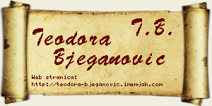 Teodora Bjeganović vizit kartica